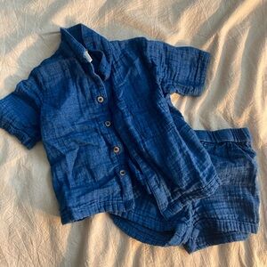 H&M Deep Blue Linen Set